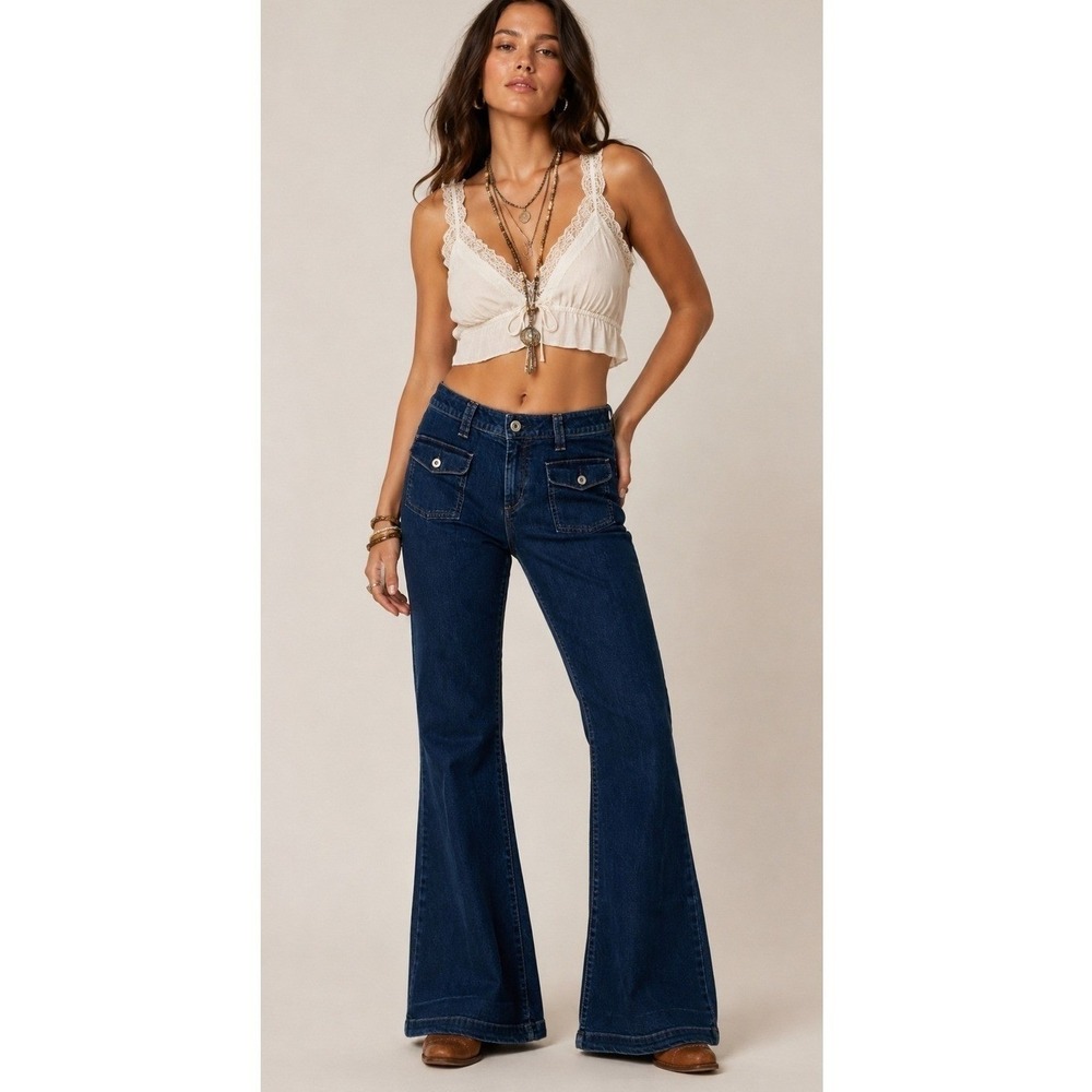 Y2K BANANA REPUBLIC Jeans Urban Bootcut Size 8 Medium Wash Stretch Flares 2009